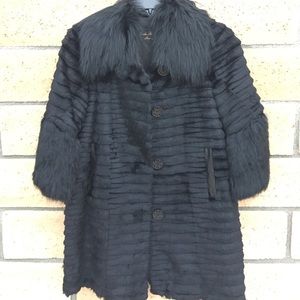 Linda Richards luxury genuine rabbit fur coat