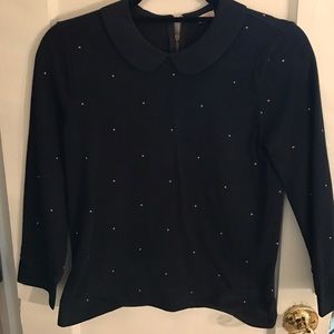 Peter Pan collar dotted J Crew top