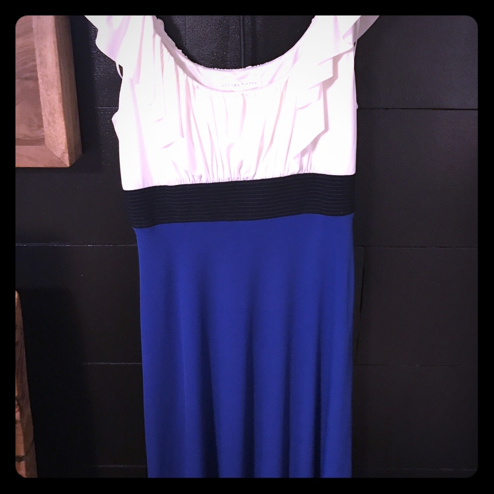 Royal blue and white dress