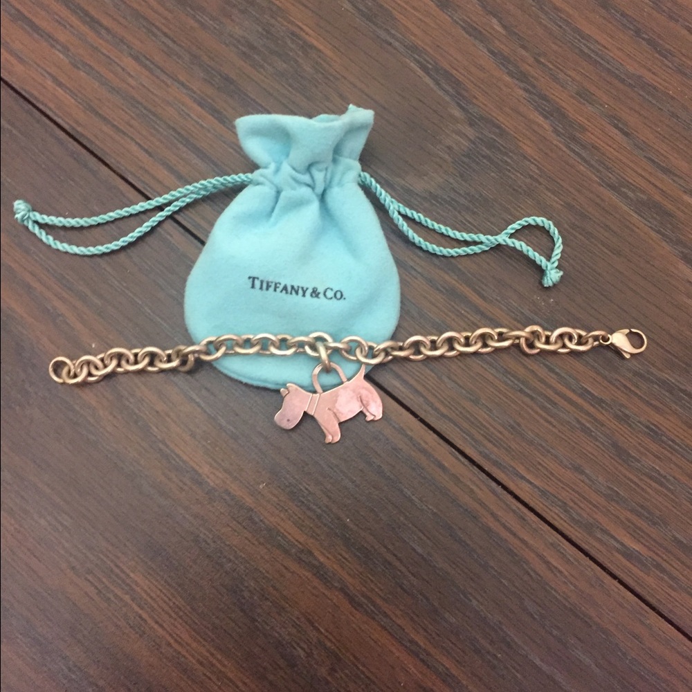 Tiffany Sterling Silver Charm Bracelet With Dog