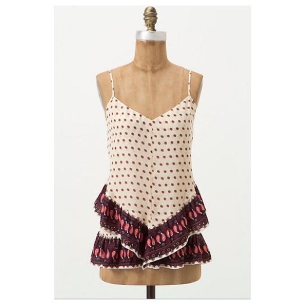 Maeve paisley ruffle tank. Small.