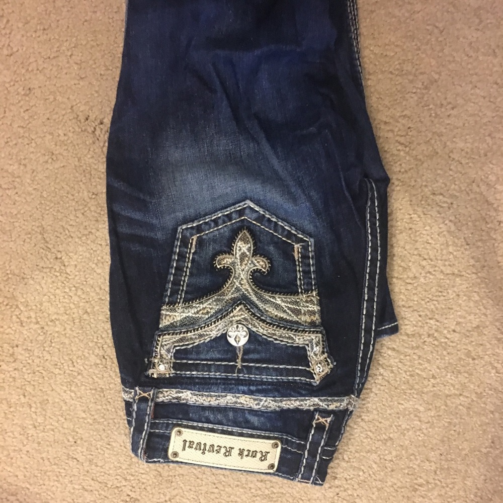 BIG DISCOUNT!Rock Revival Dark Wash Boot Cut Jeans