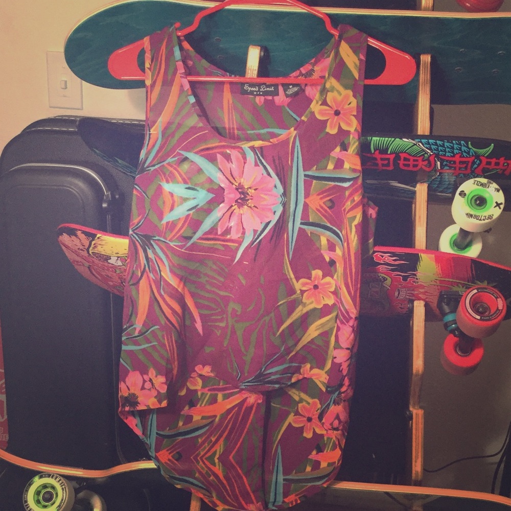 Fun High low Tropical tank top