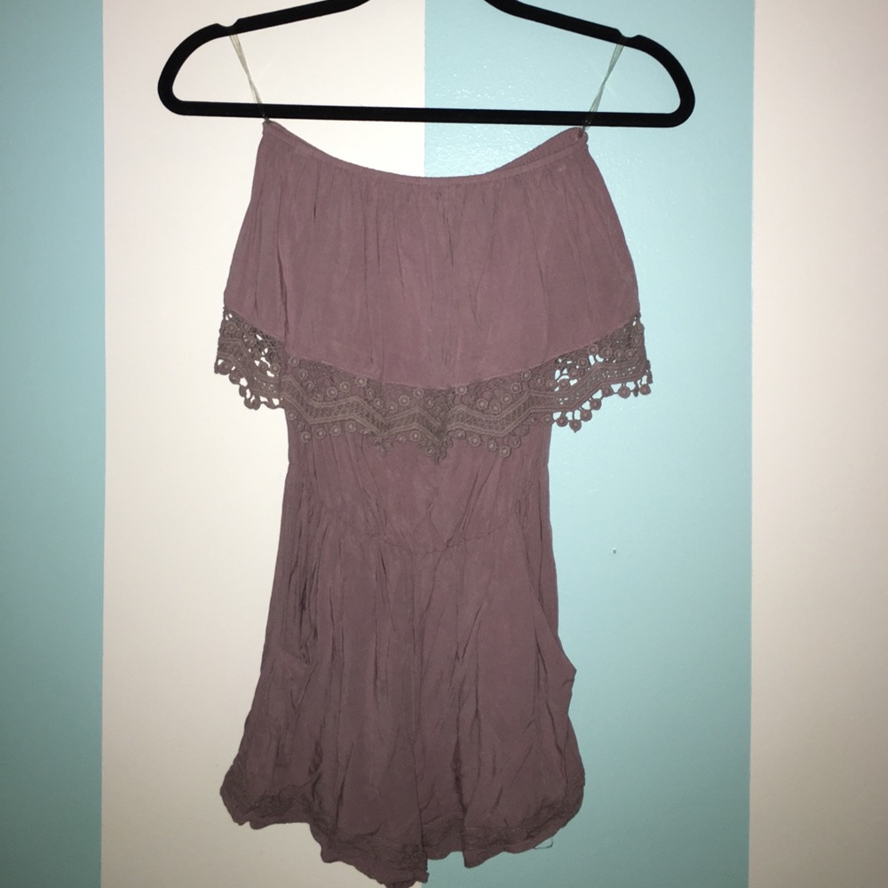 Charlottes Russe mauve strapless romper