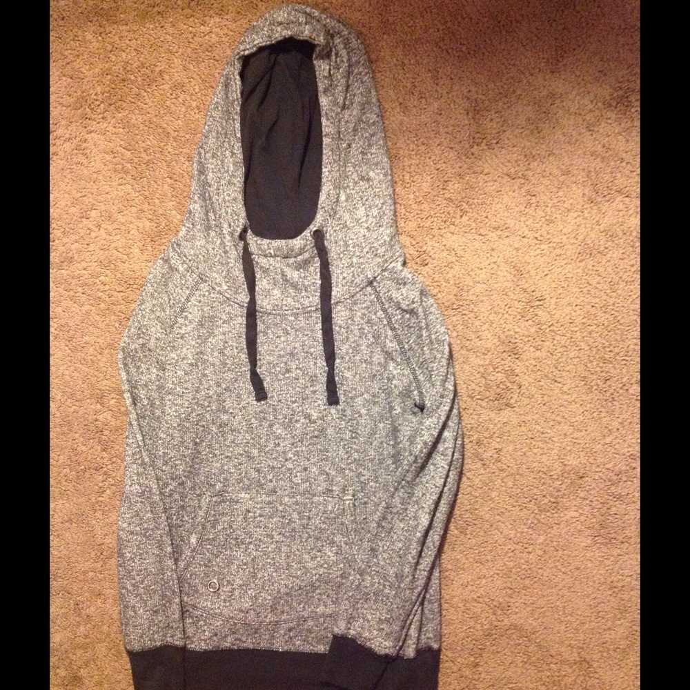 Gray and black hoodie sweatshirt