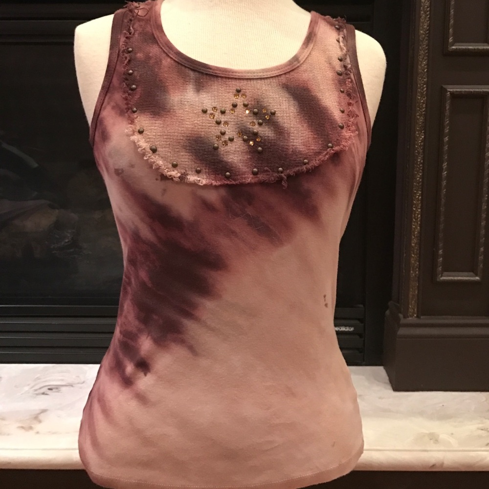 Studded tie dye tank cowgirl