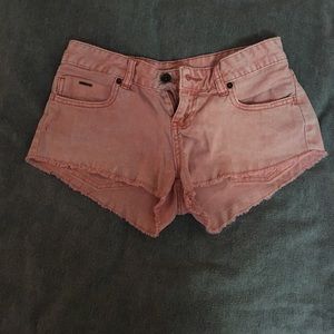 pink jean shorts