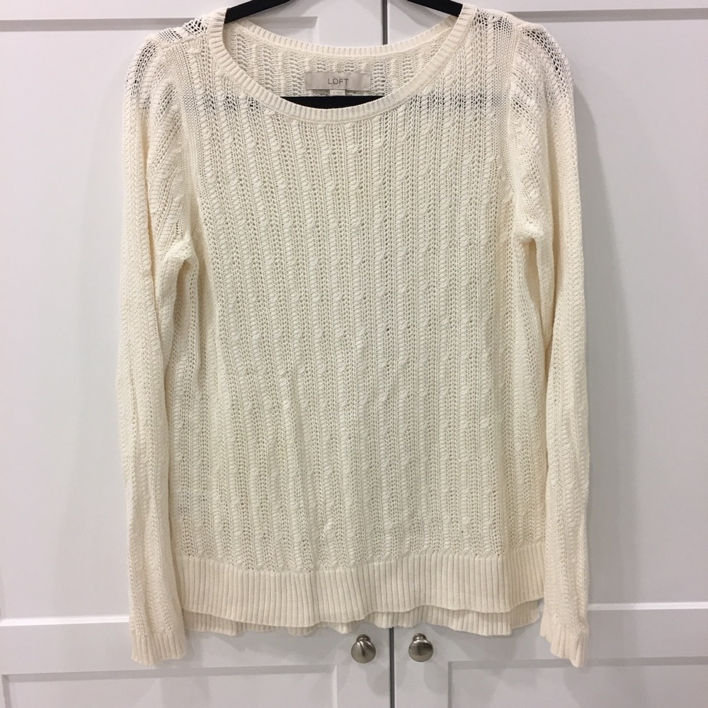 Ann Taylor Cream Knitted Sweater