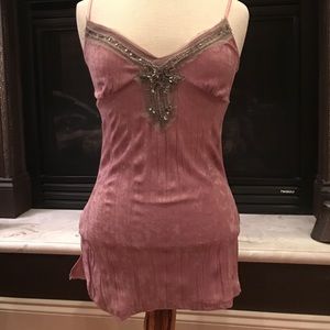 Velour sequined tank top
