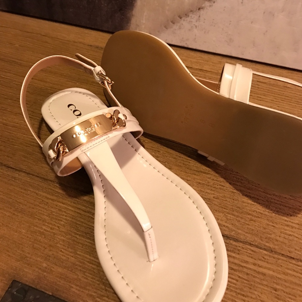New Cream Coach Sandal w/ankle strap - Picture 4 of 4