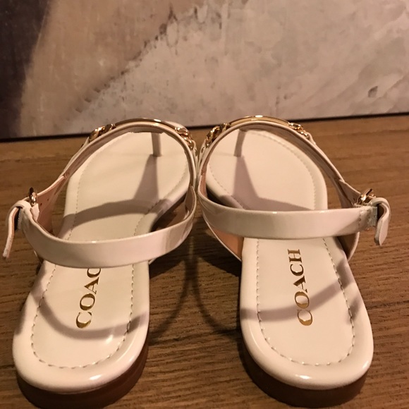 New Cream Coach Sandal w/ankle strap - Picture 3 of 4