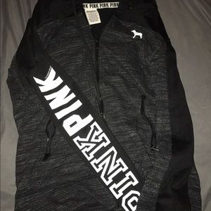 Pink zip up sweatshit