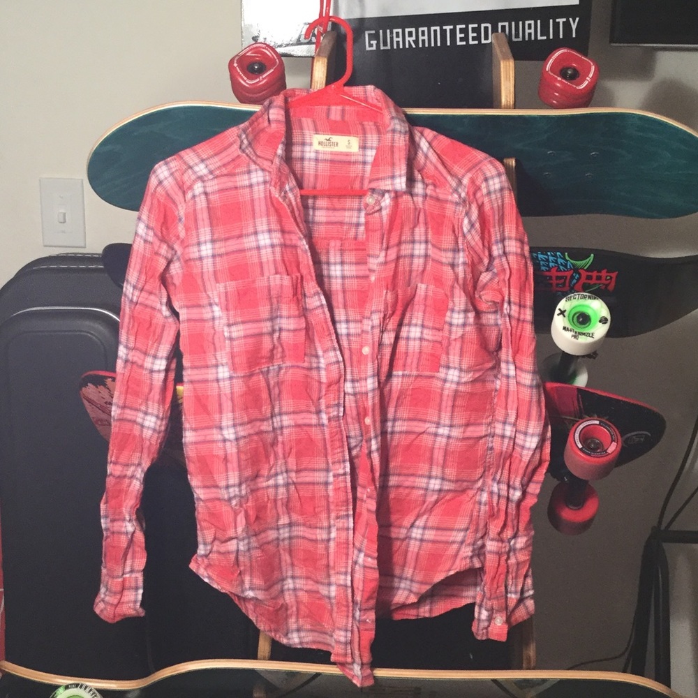 Soft Red plaid Hollister Shirt