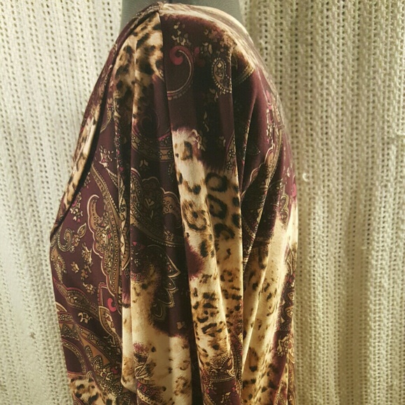 Susie in the City Stretch Top Cowl Neck Brown Smal - Picture 3 of 8