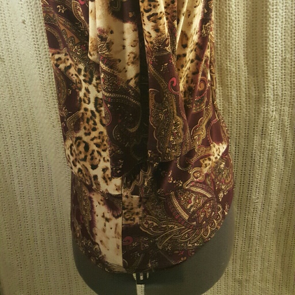 Susie in the City Stretch Top Cowl Neck Brown Smal - Picture 4 of 8