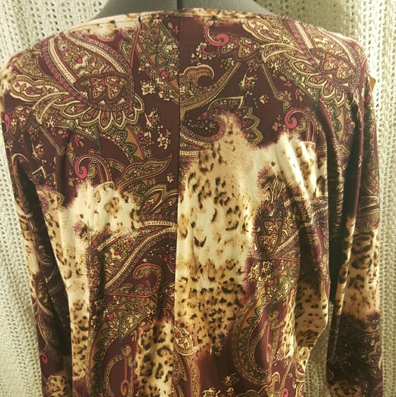 Susie in the City Stretch Top Cowl Neck Brown Smal - Picture 5 of 8