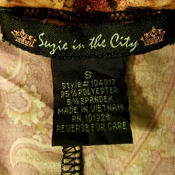 Susie in the City Stretch Top Cowl Neck Brown Smal - Picture 7 of 8