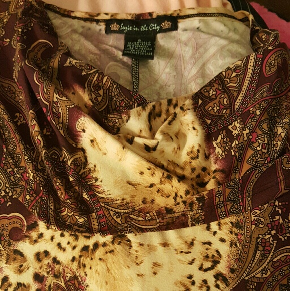 Susie in the City Stretch Top Cowl Neck Brown Smal - Picture 8 of 8