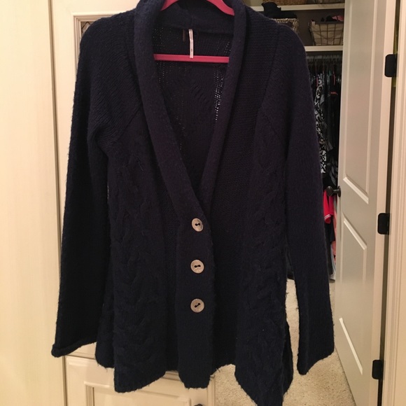 Free People Sweaters - Free people navy button sweater