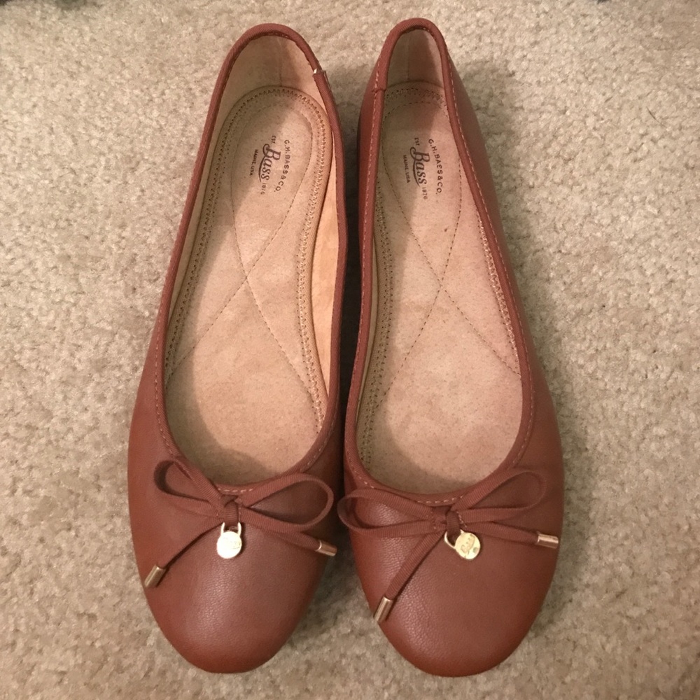 G H Bass Lacy flat - cognac, Sz 9.5