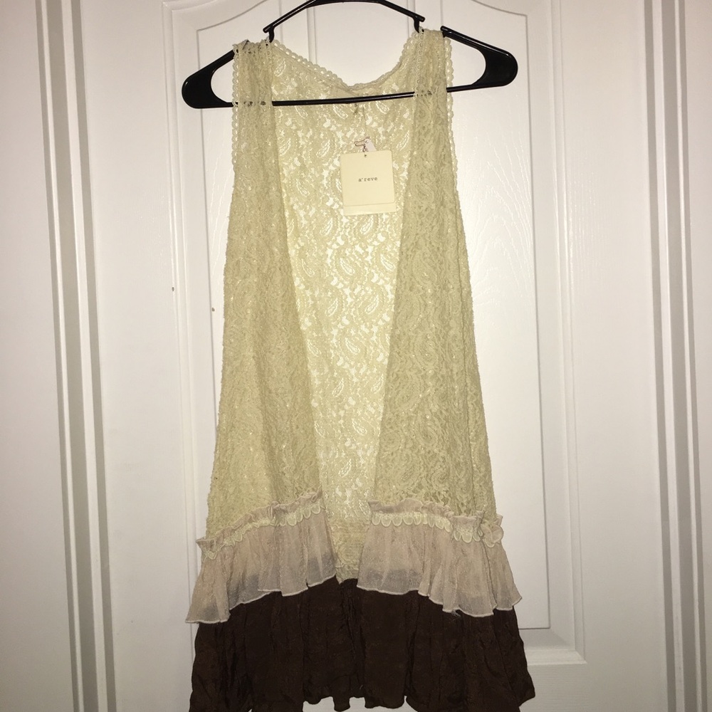 A'reve lace vest with layered detailing