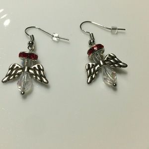 Angel Earrings with Red Halo