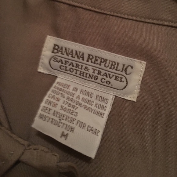 Banana Republic tan button up Blouse, vintage - Picture 2 of 3