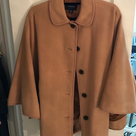 Lands' End Jackets & Blazers - Lands' End camel wool cape