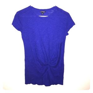 NWOT Blue Top with Knot Detail