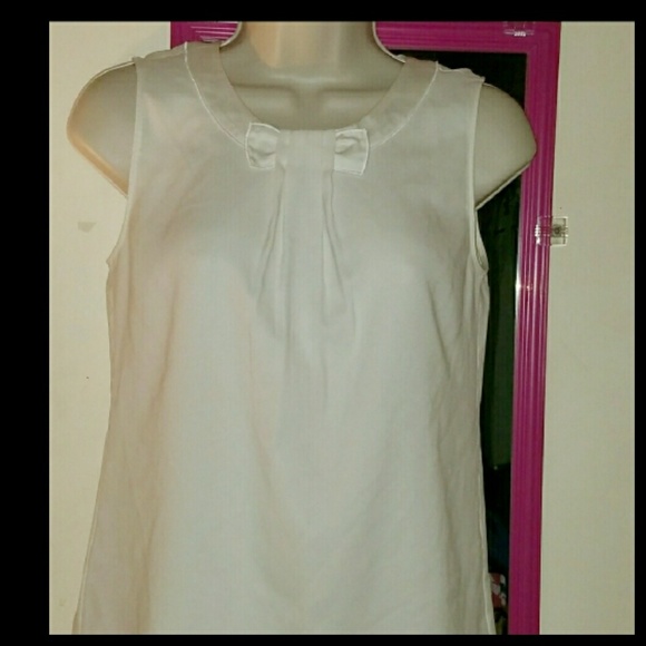 Ann Taylor Tops - Ann Taylor White Bow Tank
