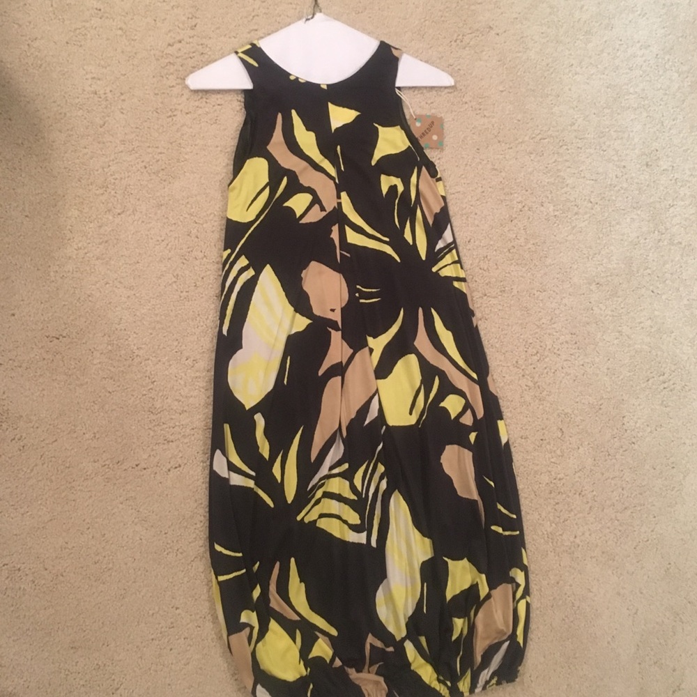 Black and yellow floral dress