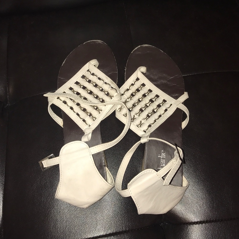 White pattern sandals