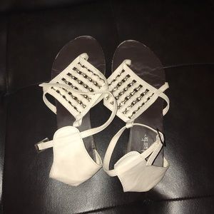 White pattern sandals