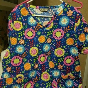 Colorful scrub top