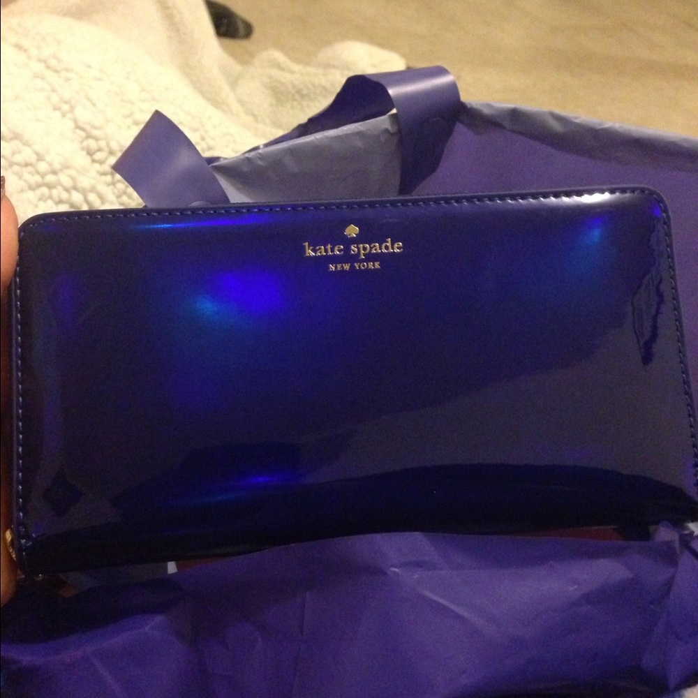 Kate Spade Holograph Blue Rainer Lane Lacey wallet