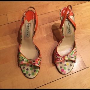 Jimmy Choo polka dot slingbacks