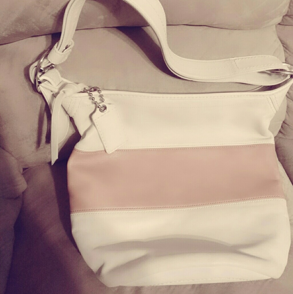 Authentic Coach bucket handbag leather