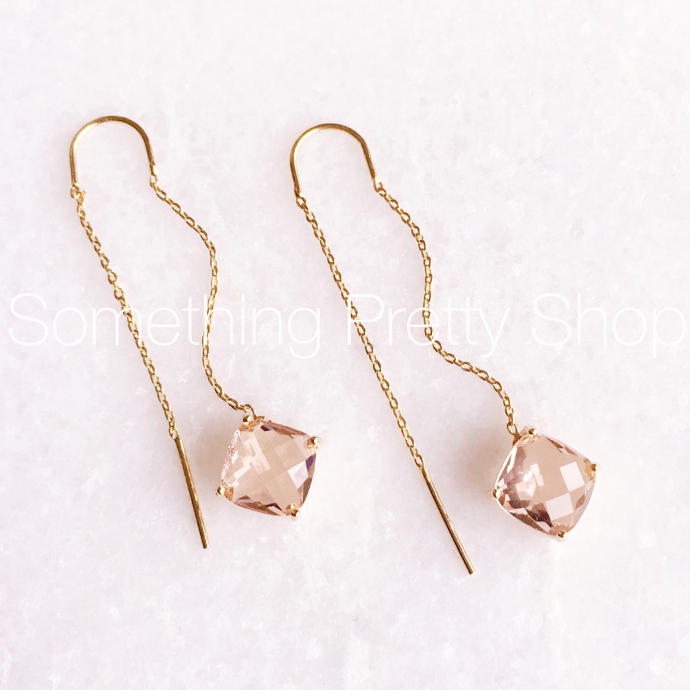 $170 PEACH BHLDN GOLD 14K EARRINGS ANTHROPOLOGIE