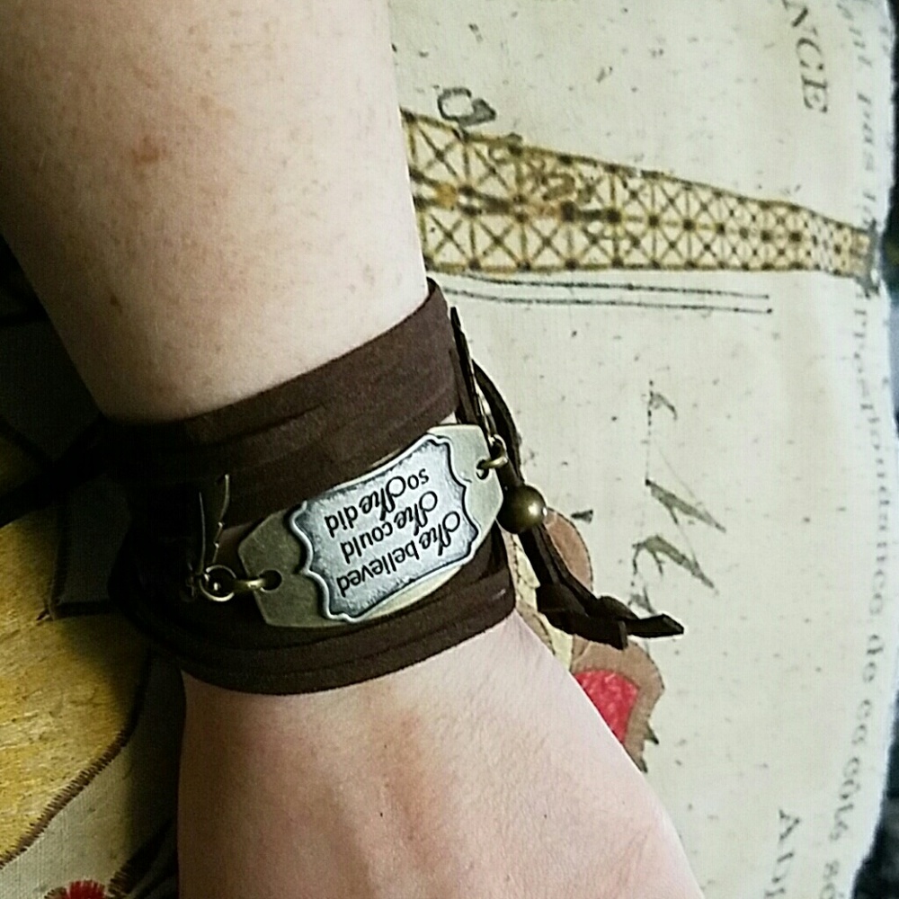 Faux suede wrap bracelet
