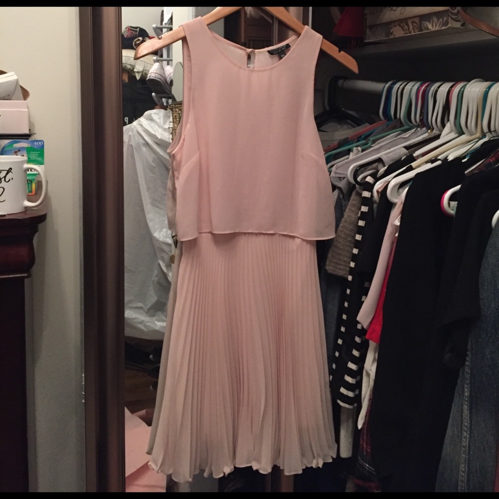 Blush topshop dress with pleads