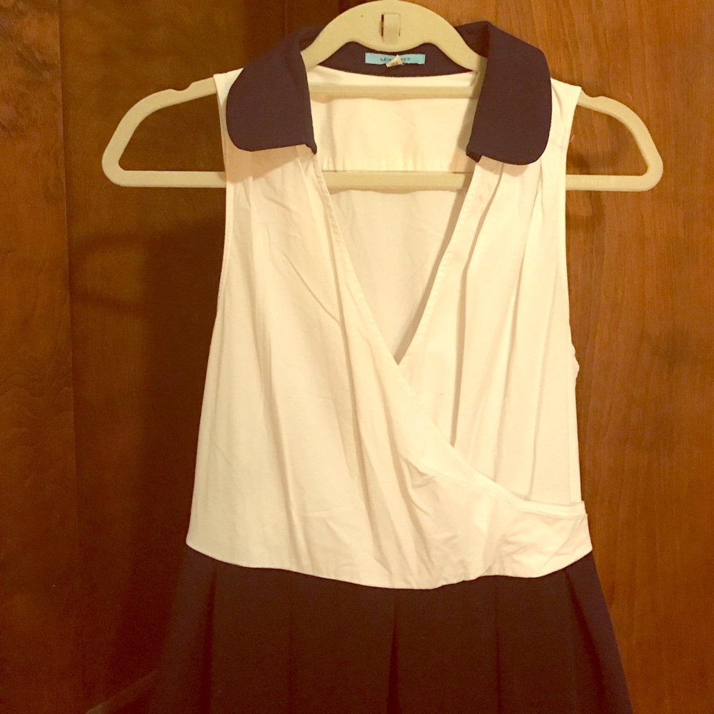 Anthropologie navy&white Peter Pan collar dress