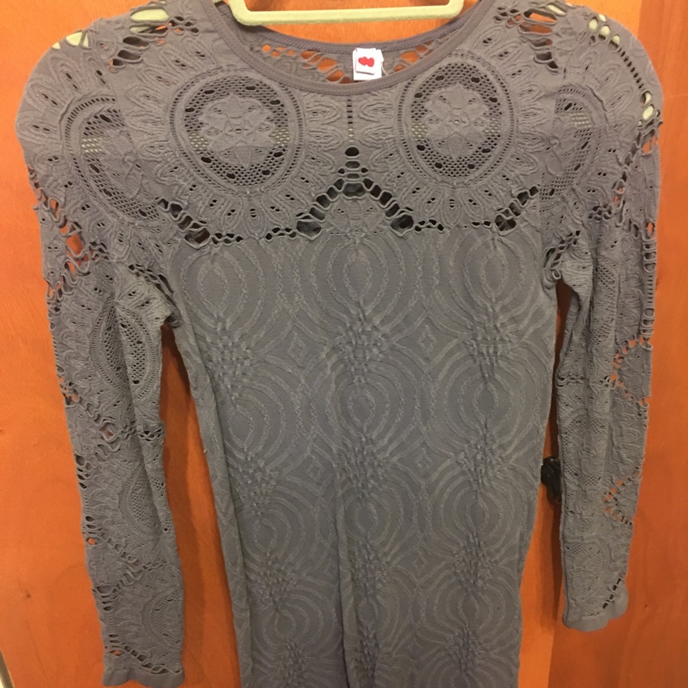 Grey party dress with lace