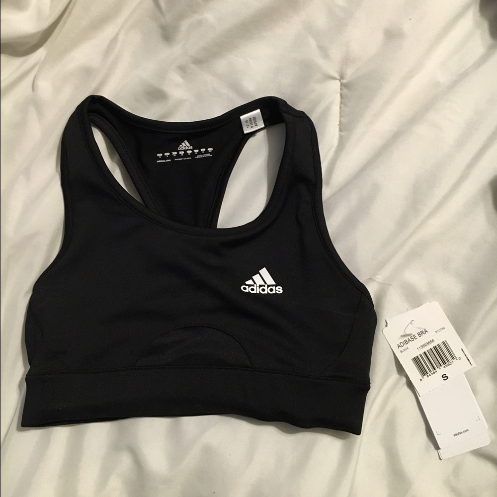 Black adidas sports bra