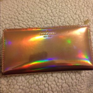 Kate Spade Rose Gold Holo Rainer Lane Stacy wallet