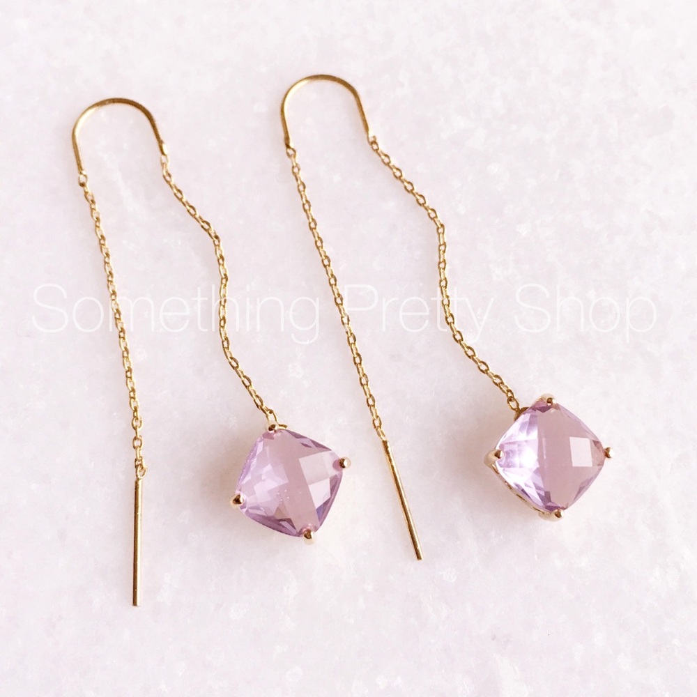 $170 LAVENDR BHLDN 14K GOLD EARRINGS ANTHROPOLOGIE