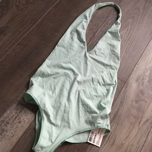American Apparel Mint green body suit - low back