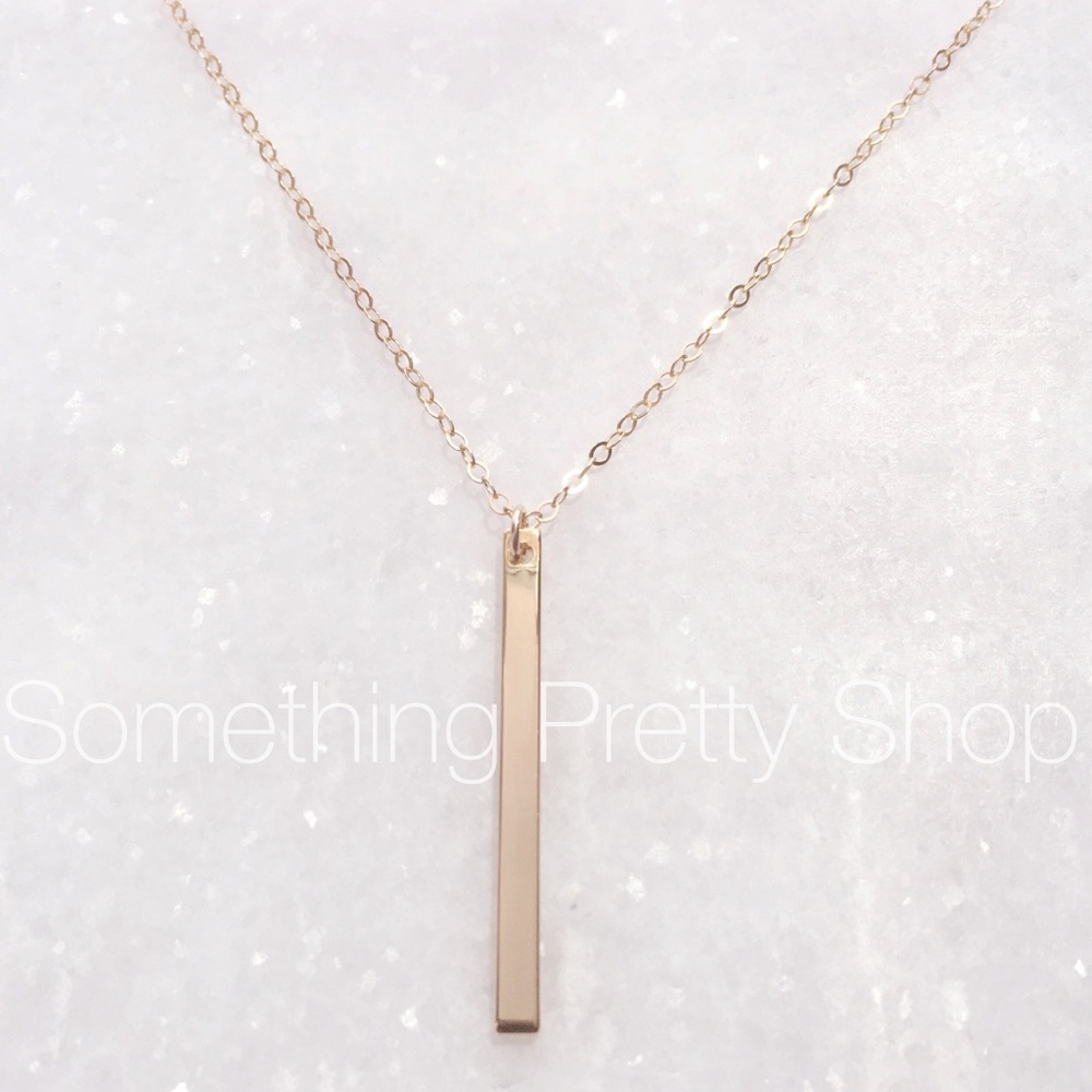 $140 BHLDN 14K GOLD BAR NECKLACE ANTHROPOLOGIE