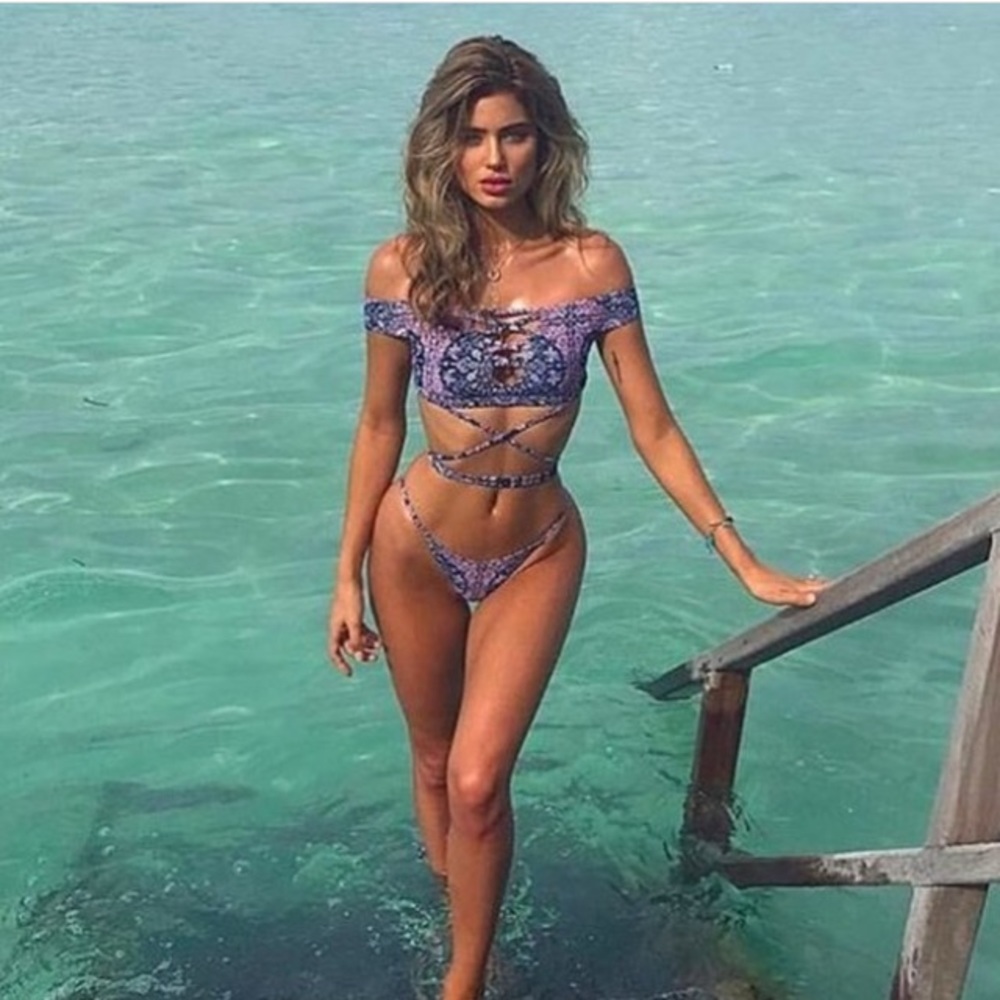 Off the Shoulder Rose Bikini