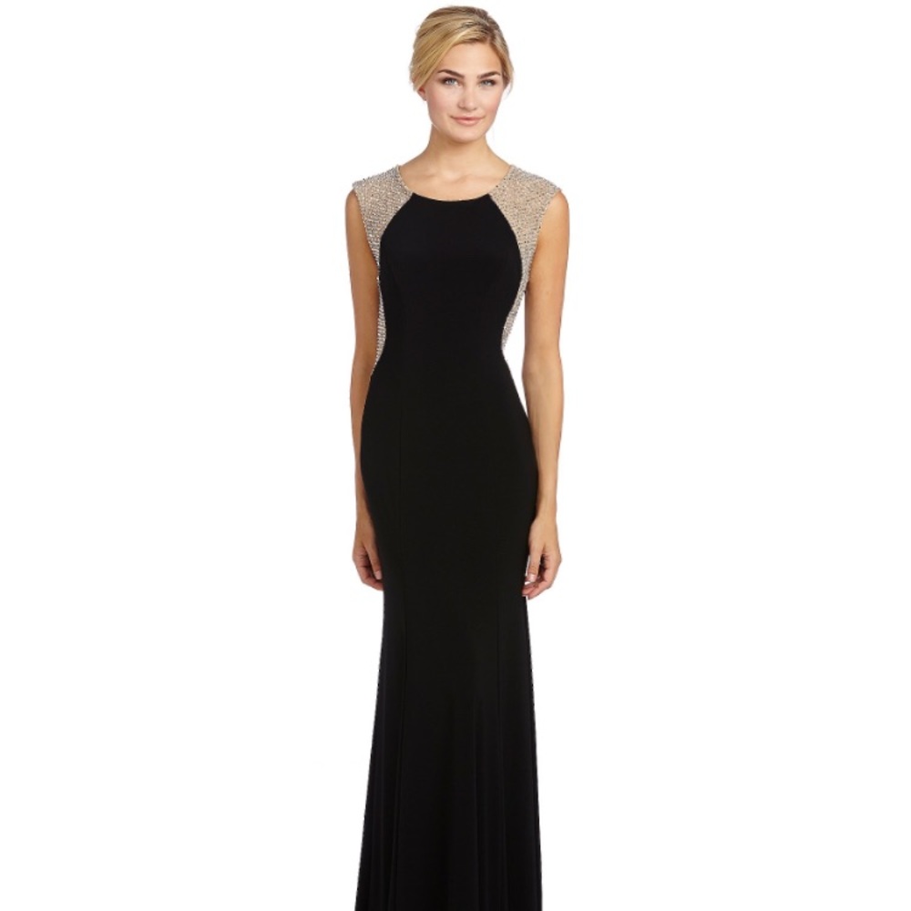 Xscape Beaded Illusion Gown