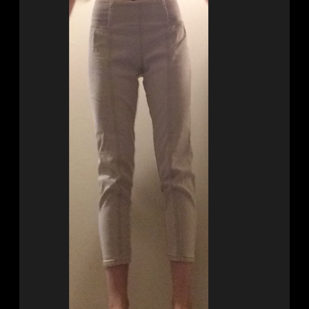 Beige Crop Stretch Jeans Size 6